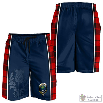 Hogg Tartan Men's Shorts with Family Crest and Scottish Thistle Vibes Sport Style