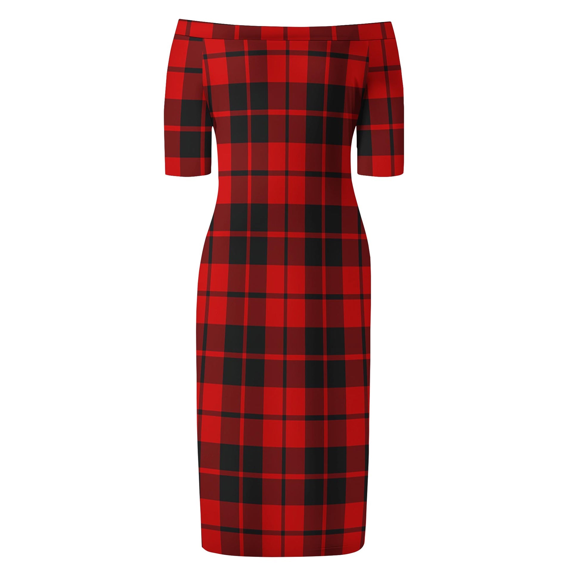 Hogg Tartan Off Shoulder Lady Dress - Tartanvibesclothing