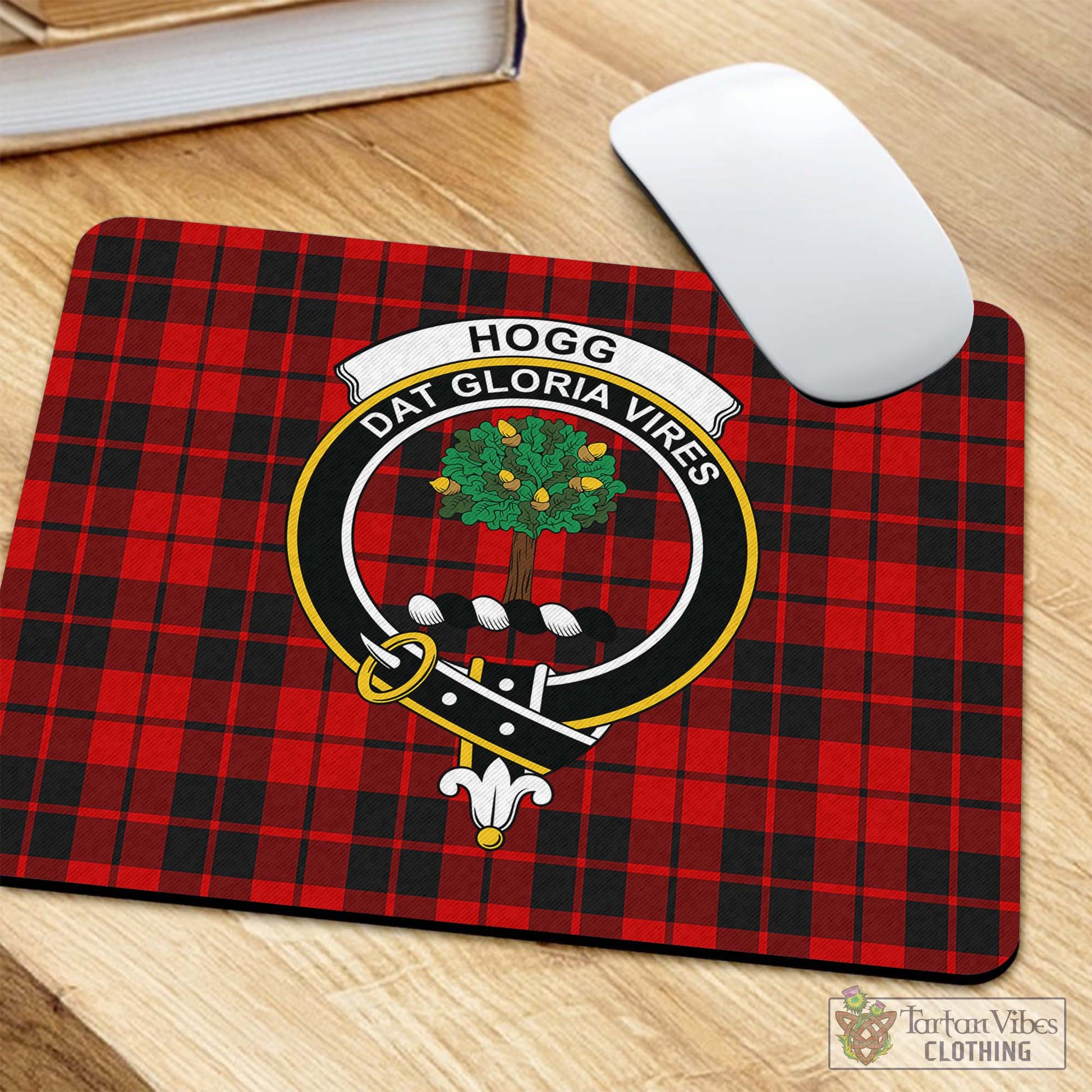 Tartan Vibes Clothing Hogg Tartan Mouse Pad with Family Crest