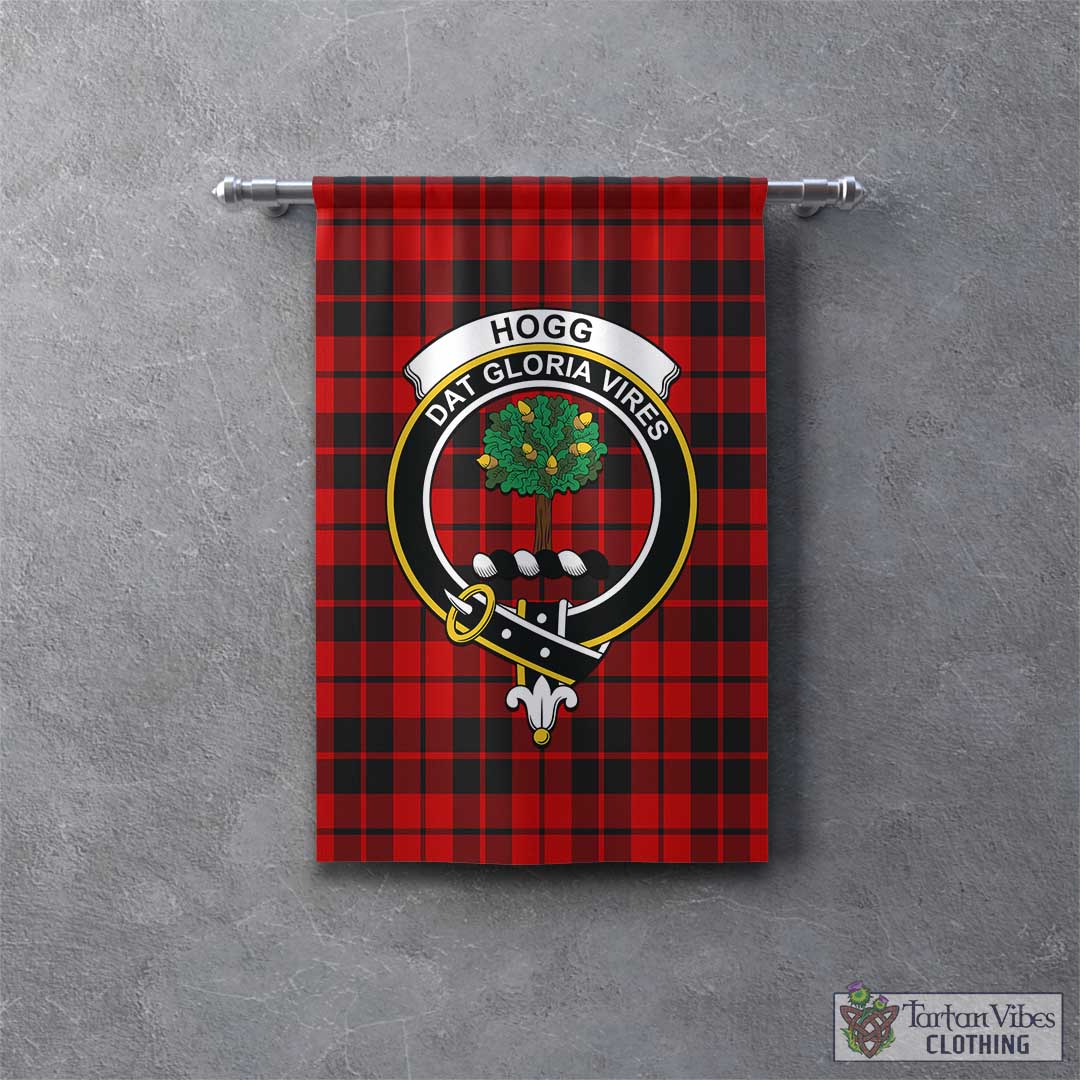 Tartan Vibes Clothing Hogg Tartan Gonfalon, Tartan Banner with Family Crest