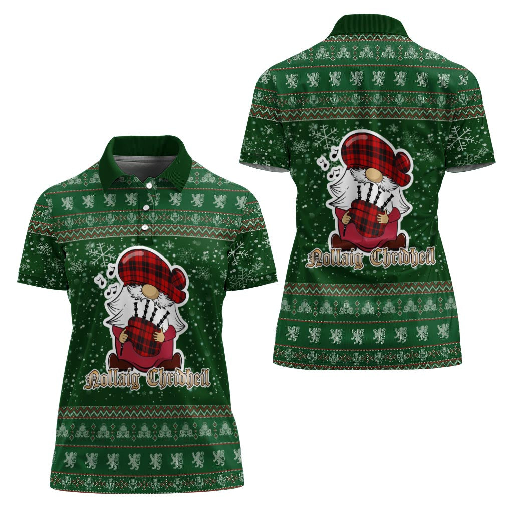 Hogg Clan Christmas Family Polo Shirt with Funny Gnome Playing Bagpipes - Tartanvibesclothing