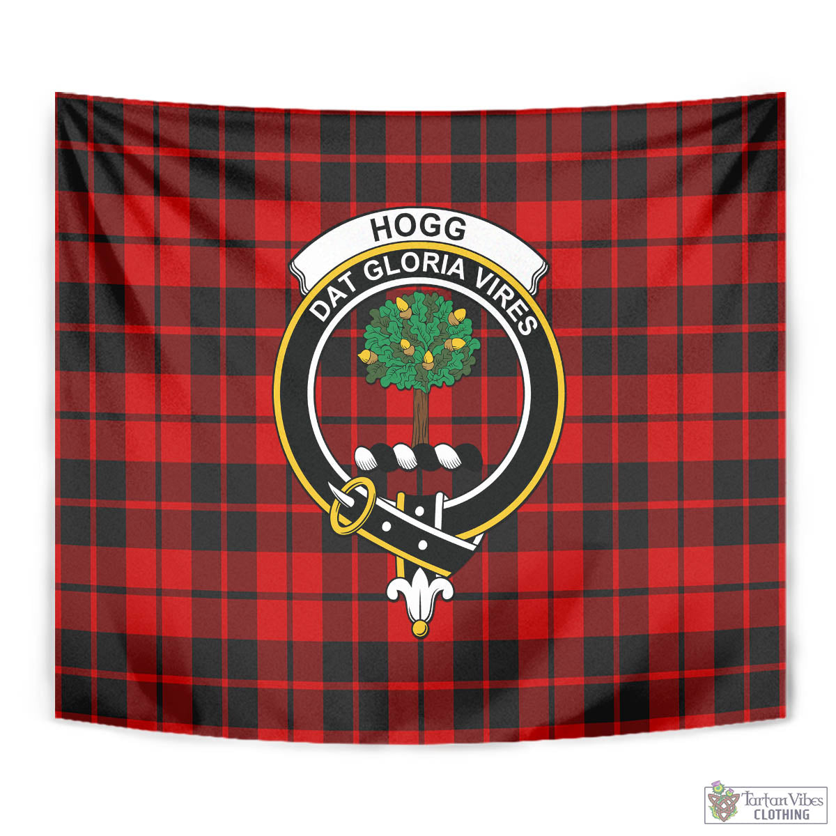 Tartan Vibes Clothing Hogg Tartan Tapestry Wall Hanging and Home Decor for Room with Family Crest