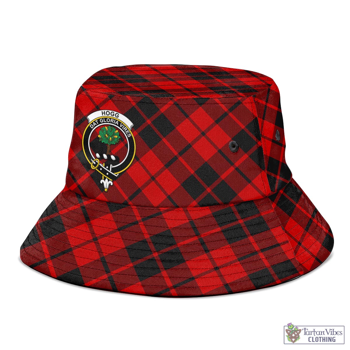 Tartan Vibes Clothing Hogg Tartan Bucket Hat with Family Crest