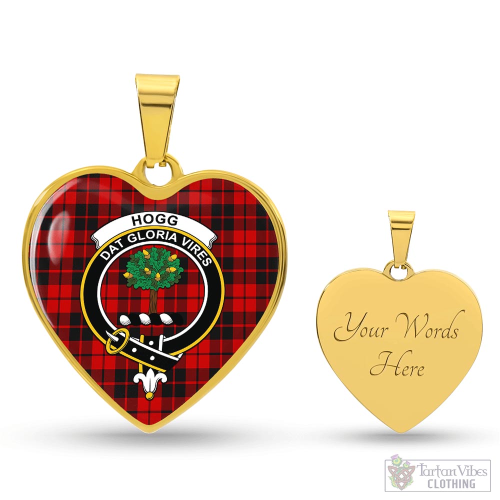 Tartan Vibes Clothing Hogg Tartan Heart Necklace with Family Crest