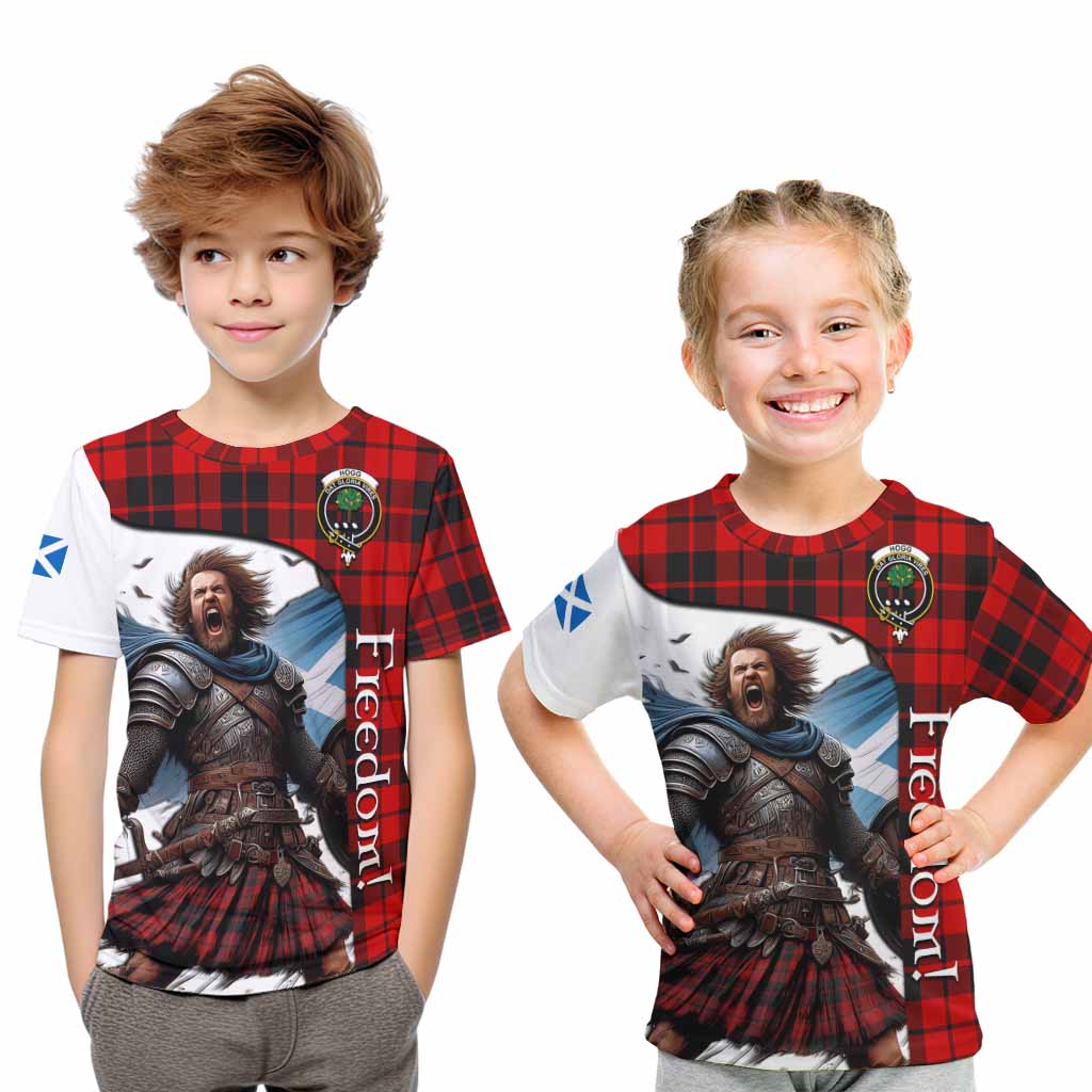 Tartan Vibes Clothing Hogg (Hog) Crest Tartan Kid T-Shirt Inspired by the Freedom of Scottish Warrior