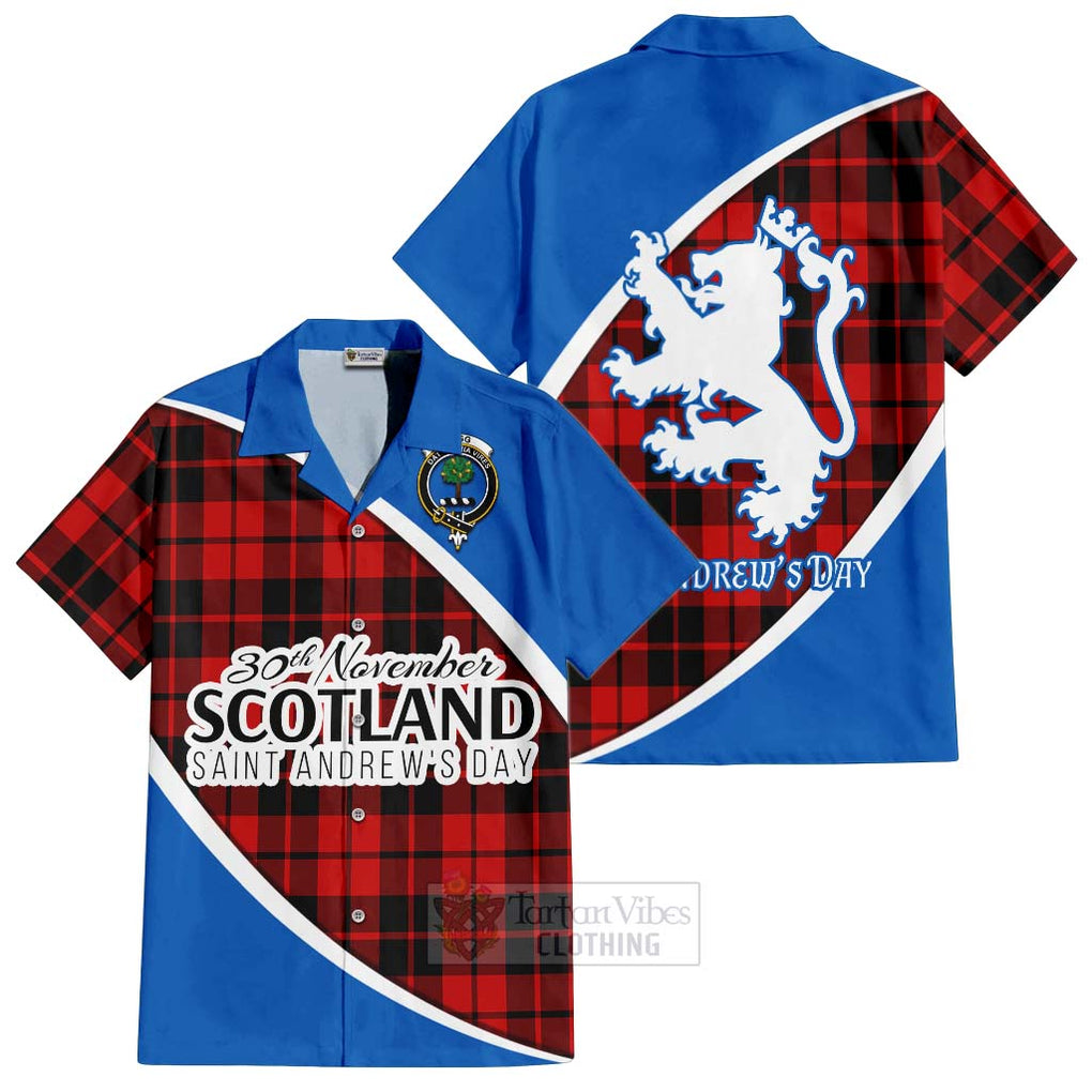 Tartan Vibes Clothing Hogg (Hog) Family Crest Tartan Short Sleeve Button Shirt Celebrate Saint Andrew's Day in Style