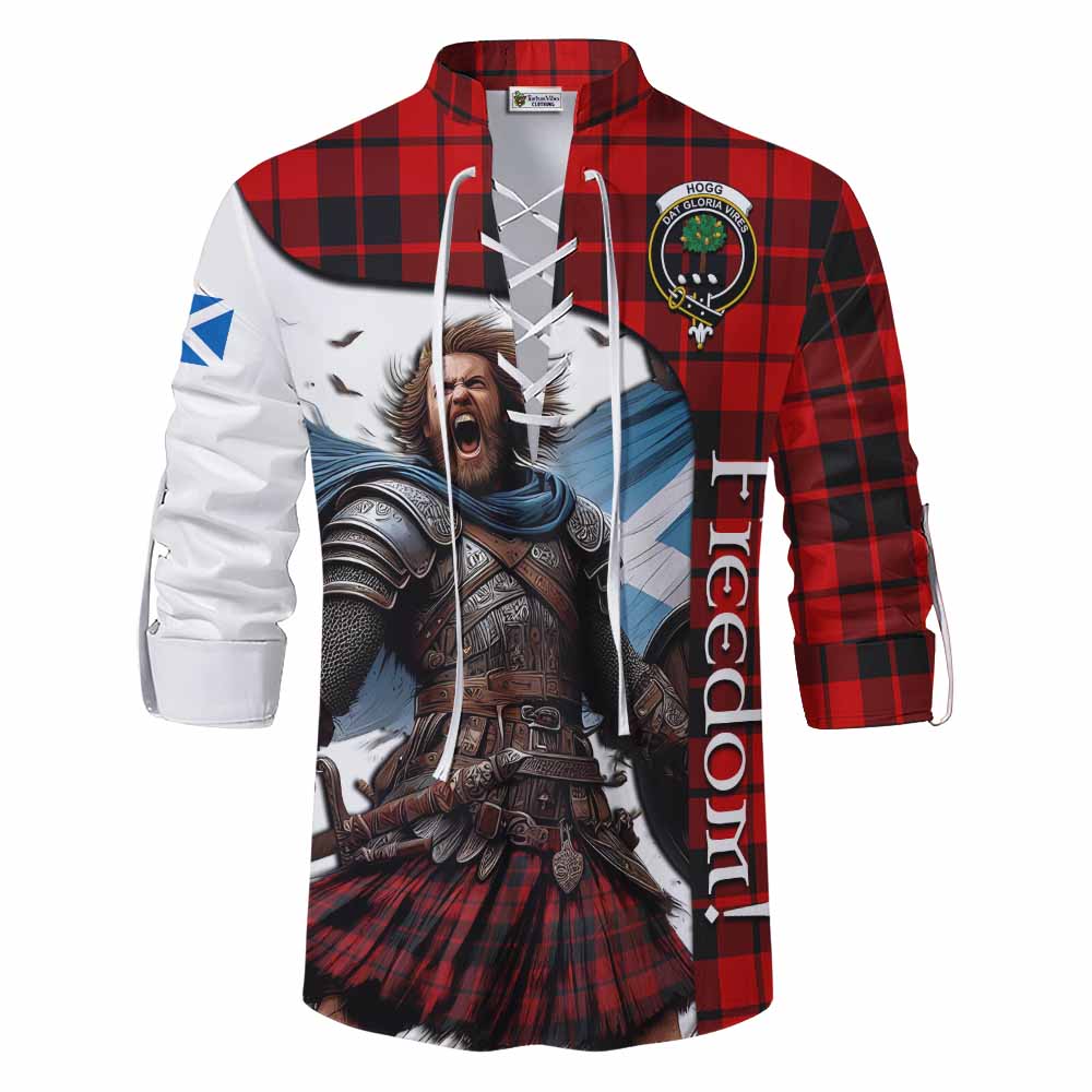 Tartan Vibes Clothing Hogg (Hog) Crest Tartan Ghillie Kilt Shirt Inspired by the Freedom of Scottish Warrior