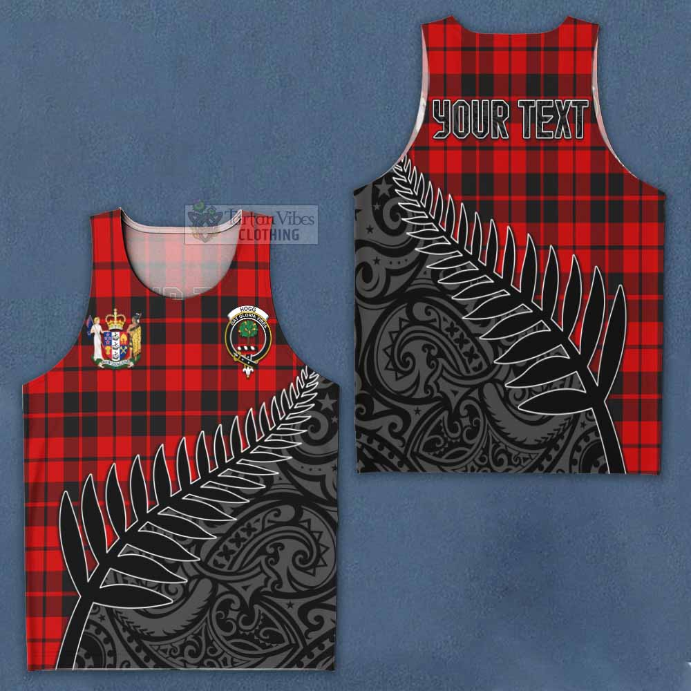 Tartan Vibes Clothing Hogg (Hog) Crest Tartan Men's Tank Top with New Zealand Silver Fern Half Style