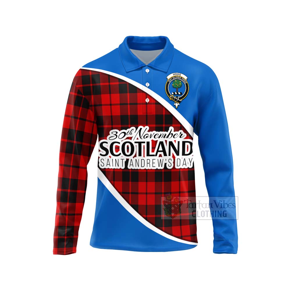 Tartan Vibes Clothing Hogg (Hog) Family Crest Tartan Long Sleeve Polo Shirt Celebrate Saint Andrew's Day in Style