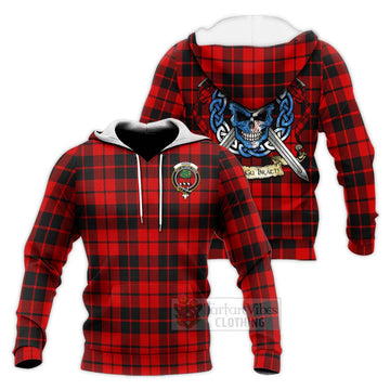 Hogg (Hog) Tartan Knitted Hoodie with Family Crest Celtic Skull Style