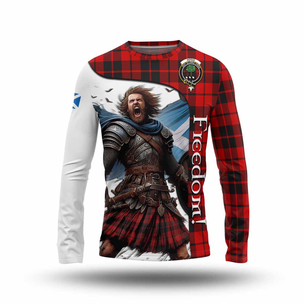 Tartan Vibes Clothing Hogg (Hog) Crest Tartan Long Sleeve T-Shirt Inspired by the Freedom of Scottish Warrior