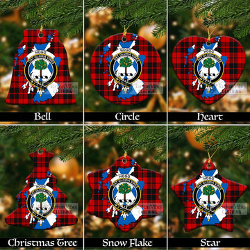 Hogg (Hog) Tartan Christmas Ornament with Family Crest and Scotland Map