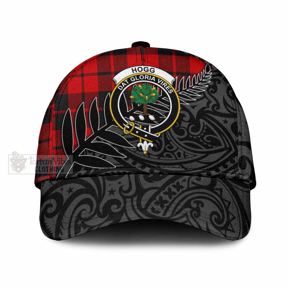 Tartan Vibes Clothing Hogg (Hog) Tartan Classic Cap with New Zealand Silver Fern Half Style