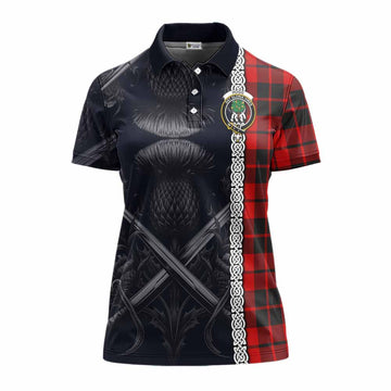 Hogg (Hog) Tartan Women's Polo Shirt with Family Crest Cross Sword Thistle Celtic Vibes