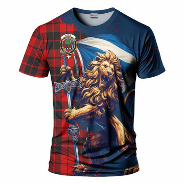 Hogg (Hog) Tartan Family Crest T-Shirt with Scottish Majestic Lion