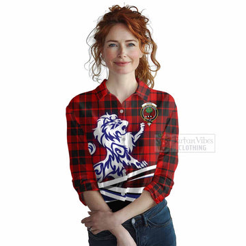 Hogg (Hog) Tartan Women's Casual Shirt with Alba Gu Brath Regal Lion Emblem