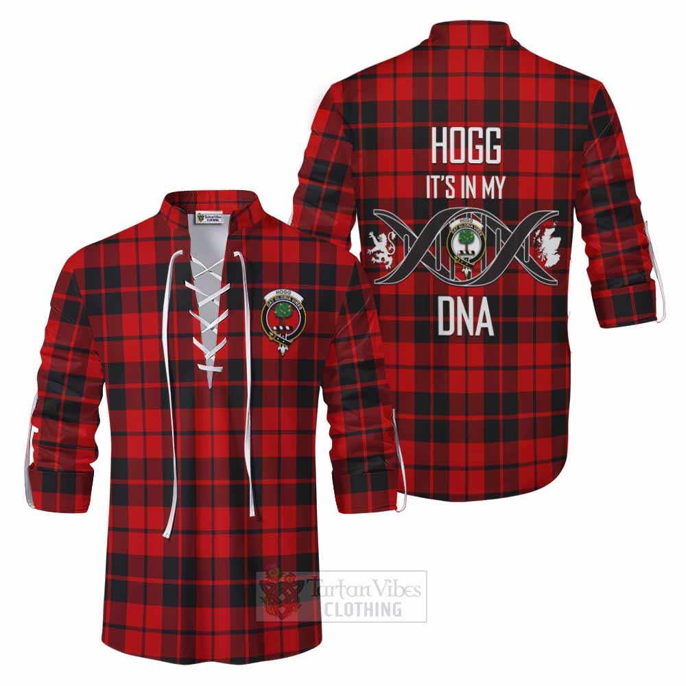 Tartan Vibes Clothing Hogg (Hog) Tartan Ghillie Kilt Shirt with Family Crest DNA In Me Style