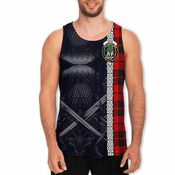 Hogg (Hog) Tartan Men's Tank Top with Family Crest Cross Sword Thistle Celtic Vibes