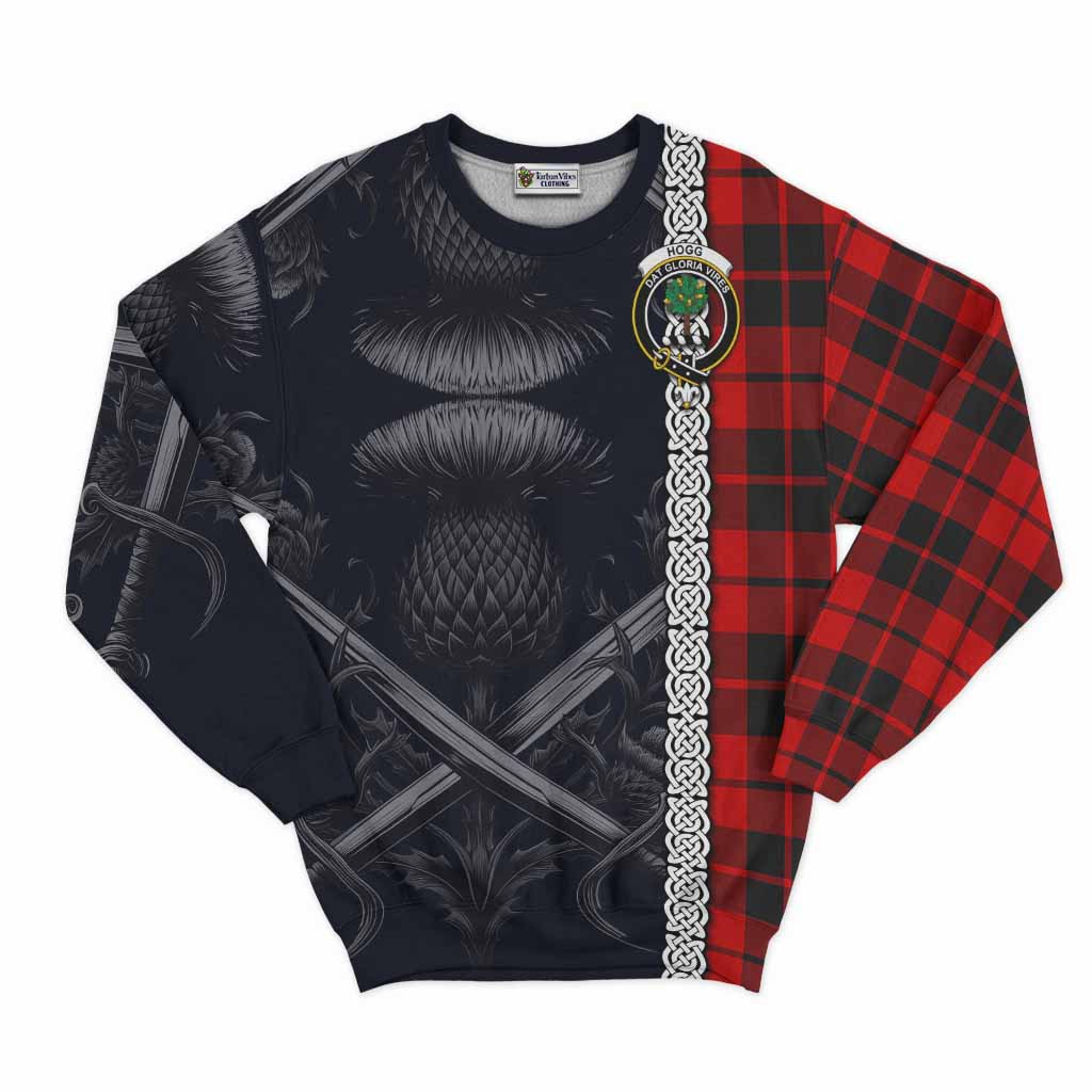 Tartan Vibes Clothing Hogg (Hog) Tartan Sweatshirt with Family Crest Cross Sword Thistle Celtic Vibes