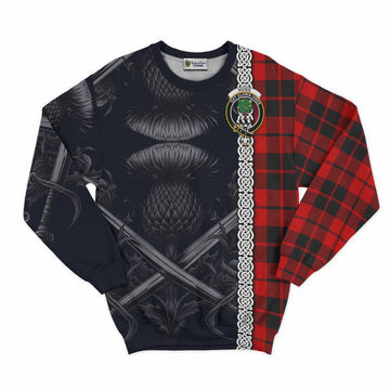 Hogg (Hog) Tartan Sweatshirt with Family Crest Cross Sword Thistle Celtic Vibes