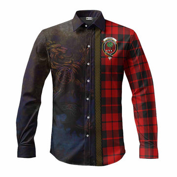 Hogg (Hog) Tartan Family Crest Long Sleeve Button Shirt Alba Gu Brath Be Brave Lion Ancient Style Men's Shirt S - Tartan Vibes Clothing