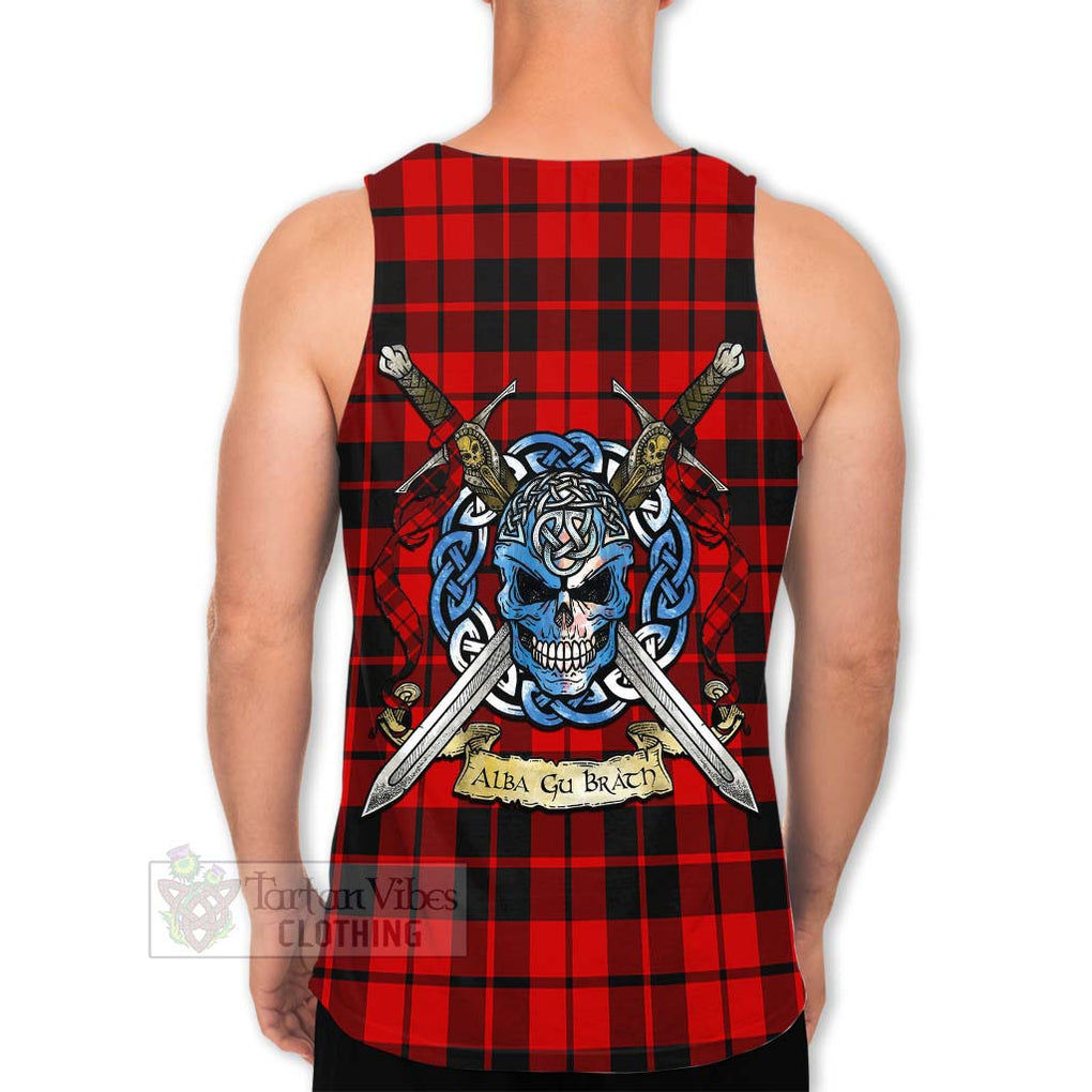 Tartan Vibes Clothing Hogg (Hog) Tartan Men's Tank Top with Family Crest Celtic Skull Style