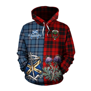 Hogg (Hog) Tartan Cotton Hoodie Happy St. Andrew's Day Half Tartan Style