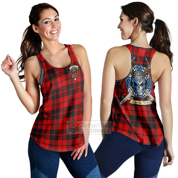 Hogg (Hog) Tartan Women's Racerback Tanks with Family Crest Celtic Skull Style