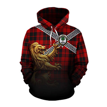 Hogg (Hog) Crest Tartan Cotton Hoodie with Golden Lion Emblem Celtic Style Pullover Hoodie XS - Tartan Vibes Clothing