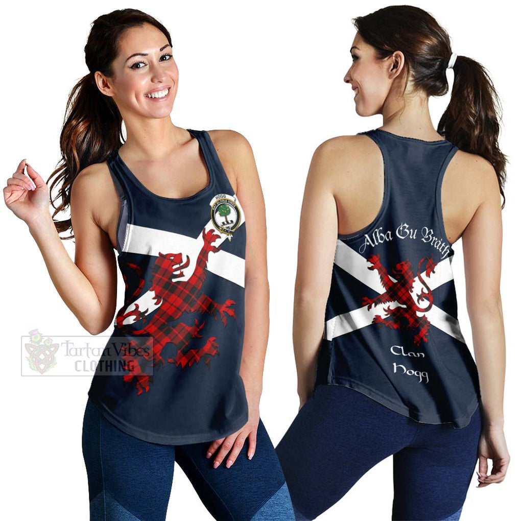 Tartan Vibes Clothing Hogg (Hog) Tartan Lion Rampant Women's Racerback Tanks – Proudly Display Your Heritage with Alba Gu Brath and Clan Name