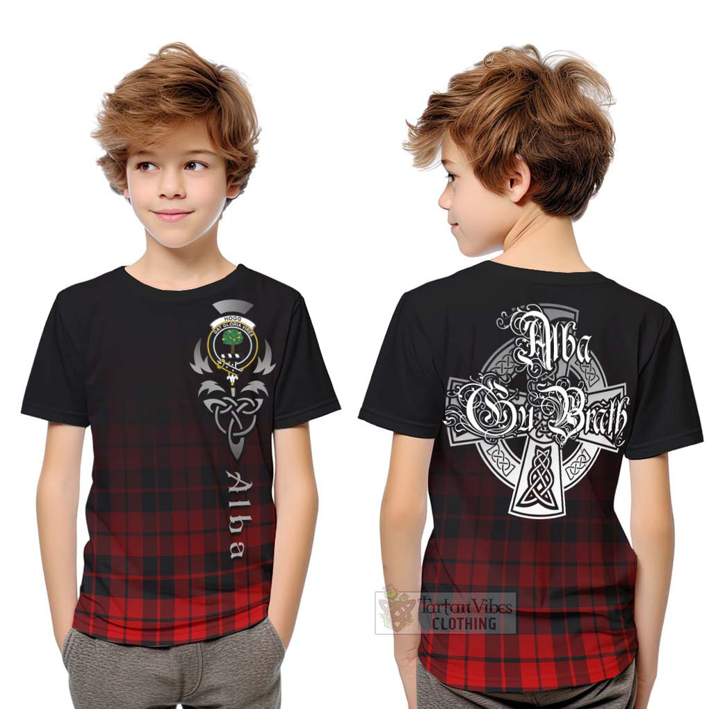 Tartan Vibes Clothing Hogg (Hog) Tartan Kid T-Shirt Featuring Alba Gu Brath Family Crest Celtic Inspired