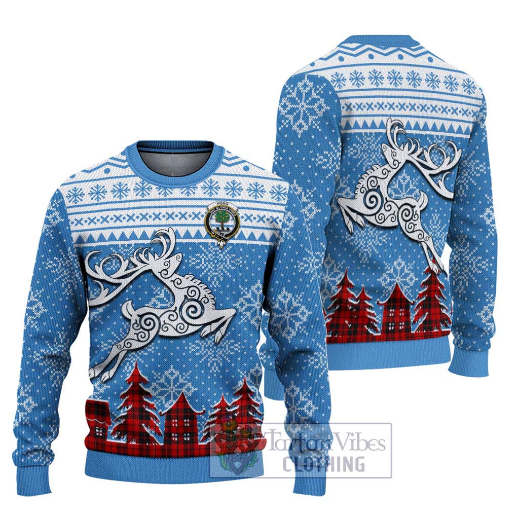 Tartan Vibes Clothing Hogg (Hog) Clan Christmas Ugly Sweater with Tartan and Celtic Raindeer Style