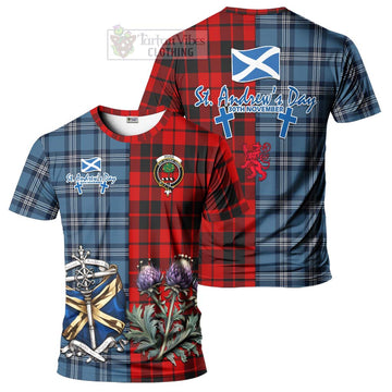 Hogg (Hog) Tartan T-Shirt Happy St. Andrew's Day Half Tartan Style