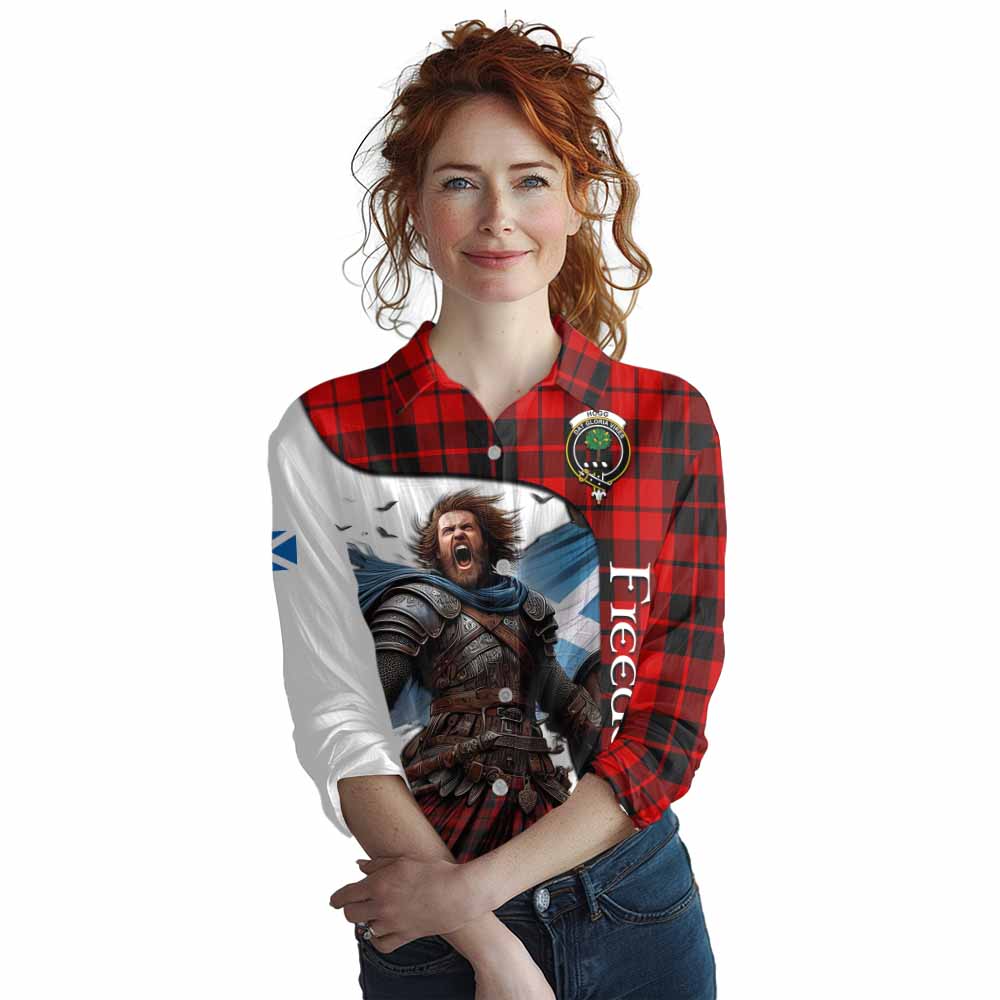 Tartan Vibes Clothing Hogg (Hog) Crest Tartan Women's Casual Shirt Inspired by the Freedom of Scottish Warrior