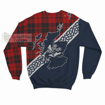 Hogg (Hog) Tartan Sweatshirt Featuring Thistle and Scotland Map