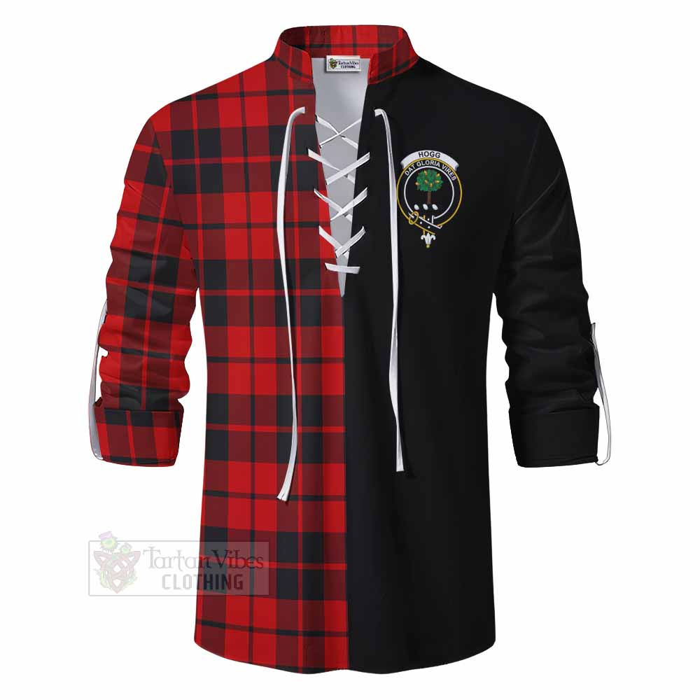 Tartan Vibes Clothing Hogg (Hog) Tartan Ghillie Kilt Shirt with Family Crest and Half Of Me Style