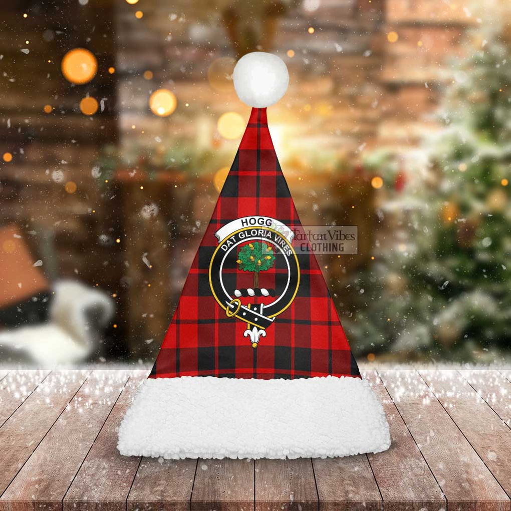 Tartan Vibes Clothing Hogg (Hog) Tartan Christmas Santa Hats with Family Crest