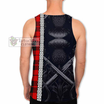 Hogg (Hog) Tartan Men's Tank Top with Family Crest Cross Sword Thistle Celtic Vibes