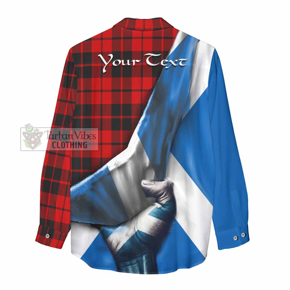 Tartan Vibes Clothing Hogg (Hog) Tartan Women's Casual Shirt with Family Crest Scotland Patriotic Style