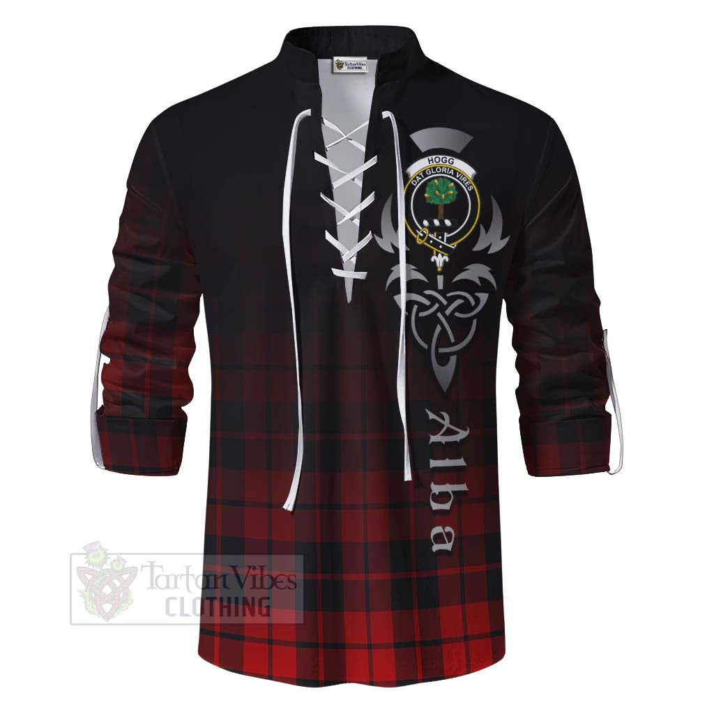 Tartan Vibes Clothing Hogg (Hog) Tartan Ghillie Kilt Shirt Featuring Alba Gu Brath Family Crest Celtic Inspired