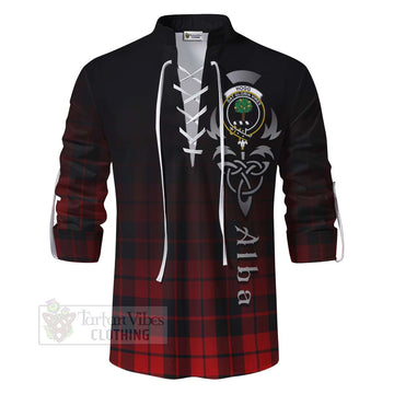 Hogg (Hog) Tartan Ghillie Kilt Shirt Featuring Alba Gu Brath Family Crest Celtic Inspired