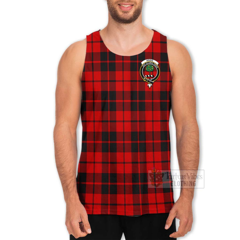 Tartan Vibes Clothing Hogg (Hog) Tartan Men's Tank Top with Family Crest Celtic Skull Style