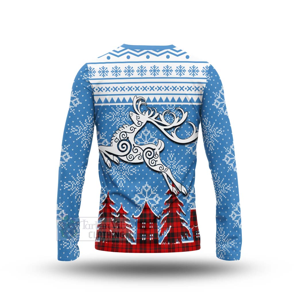 Tartan Vibes Clothing Hogg (Hog) Clan Christmas Long Sleeve T-Shirt Celtic Reindeer Style