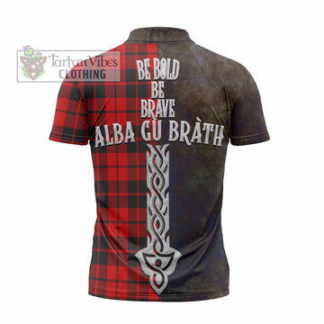 Hogg (Hog) Tartan Family Crest Zipper Polo Shirt Alba Gu Brath Be Brave Lion Ancient Style - Tartan Vibes Clothing