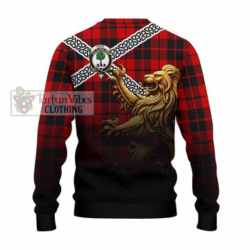 Hogg (Hog) Crest Tartan Knitted Sweater with Golden Lion Emblem Celtic Style - Tartan Vibes Clothing