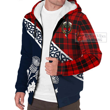 Hogg (Hog) Tartan Sherpa Hoodie Featuring Thistle and Scotland Map