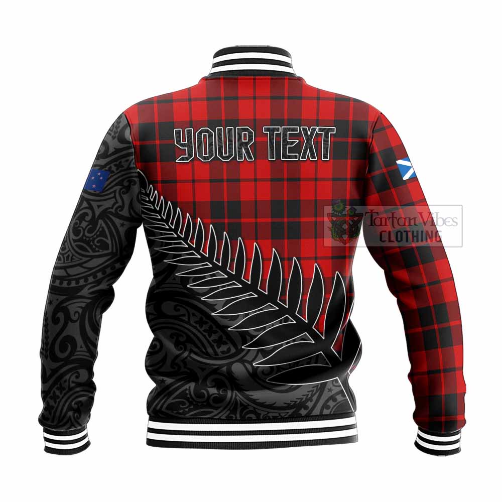 Tartan Vibes Clothing Hogg (Hog) Crest Tartan Baseball Jacket with New Zealand Silver Fern Half Style