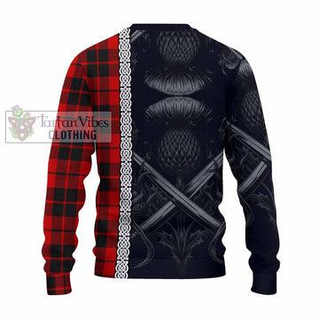 Hogg (Hog) Tartan Knitted Sweater with Family Crest Cross Sword Thistle Celtic Vibes