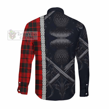 Hogg (Hog) Tartan Long Sleeve Button Shirt with Family Crest Cross Sword Thistle Celtic Vibes