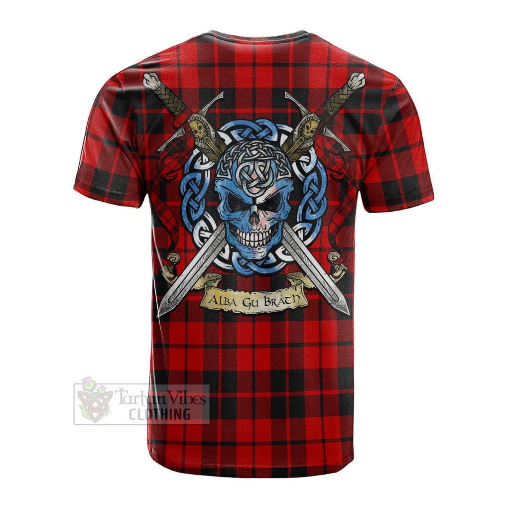 Tartan Vibes Clothing Hogg (Hog) Tartan Cotton T-shirt with Family Crest Celtic Skull Style